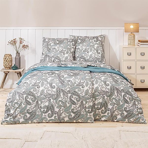 Estella Interlock Jersey Bettwäsche 6955-520 Paisley Mint 135x200 günstig online kaufen