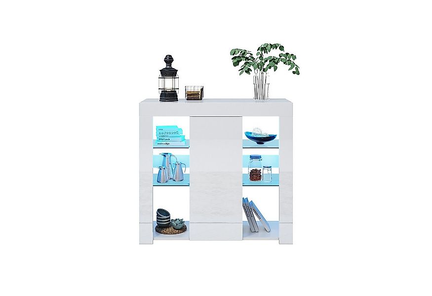 SONNI Sideboard Sideboard Küchenschrank mit LED Beleuchtung 90x35x83cm, Hoc günstig online kaufen