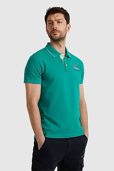 PME Legend Piqué Poloshirt Logo Grün - Größe L günstig online kaufen