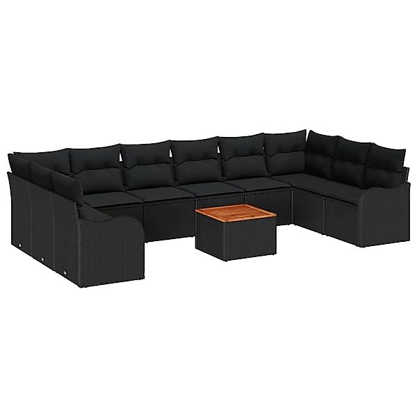 vidaXL Garten-Sofa-Set 11-Tlg Schwarz 3356175 günstig online kaufen