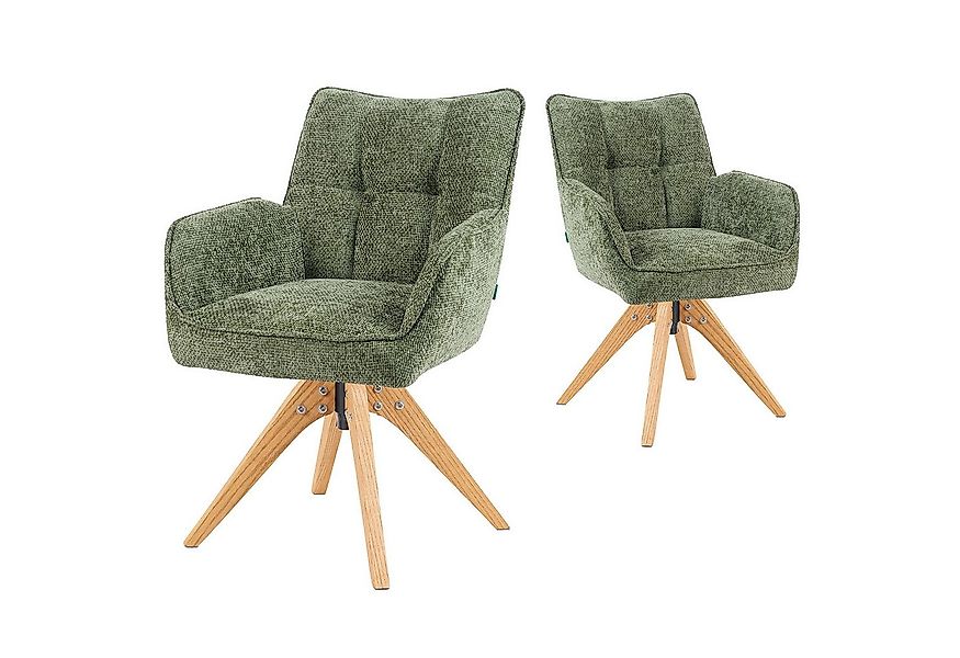 DUBI Möbel Polsterstuhl Mika-Theo, Federkern, Eiche geölt, 360° drehbar im günstig online kaufen