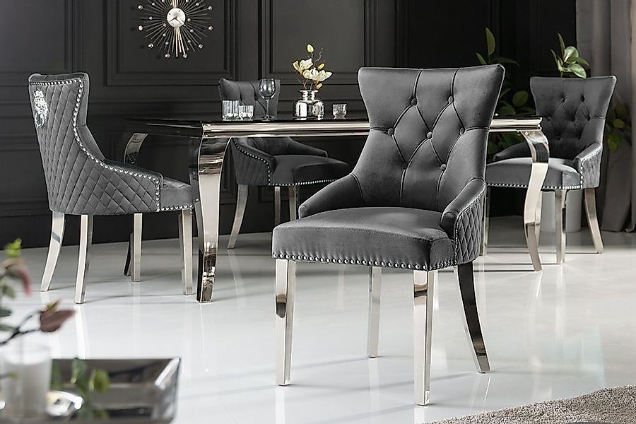 riess-ambiente Polsterstuhl CASTLE DELUXE grau / günstig online kaufen