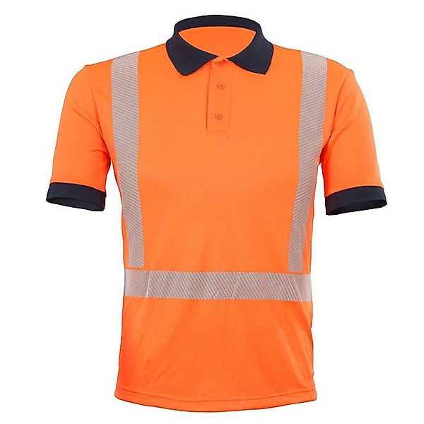 Qualitex Workwear Warnschutz-Shirt signalfarbenes Polo-Shirt aus Lyocell mi günstig online kaufen