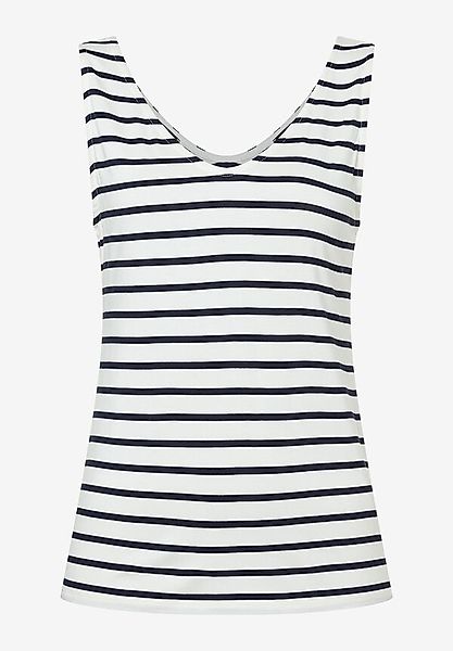 V-Neck Top, ecru/marine, Frühjahrs-Kollektion günstig online kaufen