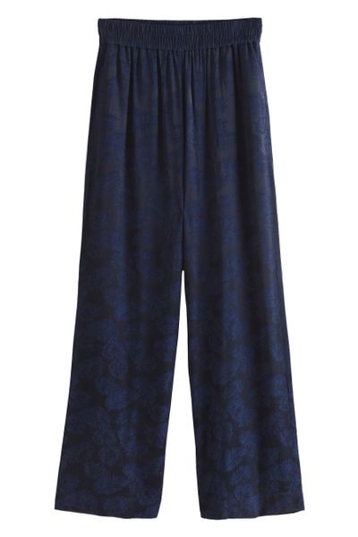 Next Palazzohose Satin-Jacquardhose mit weitem Beinschnitt günstig online kaufen