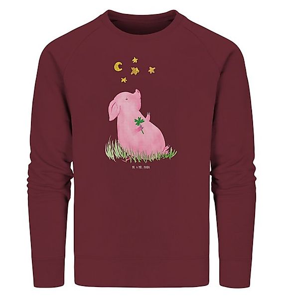 Mr. & Mrs. Panda Longpullover Schwein Glück Größe XL - Burgundy - Geschenk, günstig online kaufen
