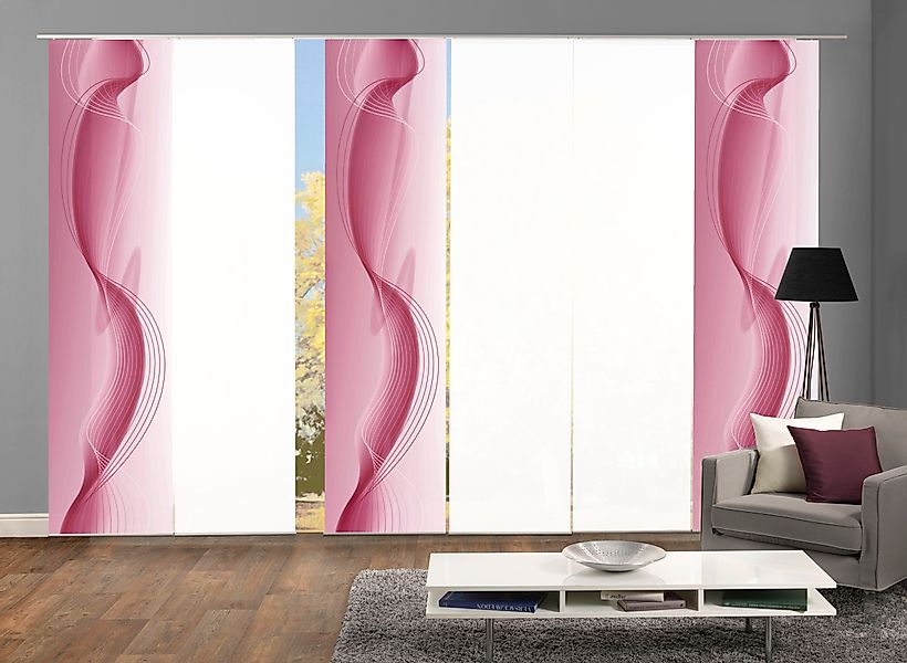 HOME WOHNIDEEN Schiebegardine »FILIZ 6er SET« Paneelwagen 6 Stk. tlg. Schie günstig online kaufen