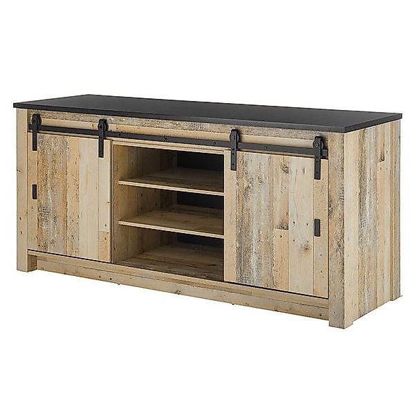 Lomadox Spülenschrank SHELTON-61 Spültisch 200cm in Old Style hell mit anth günstig online kaufen