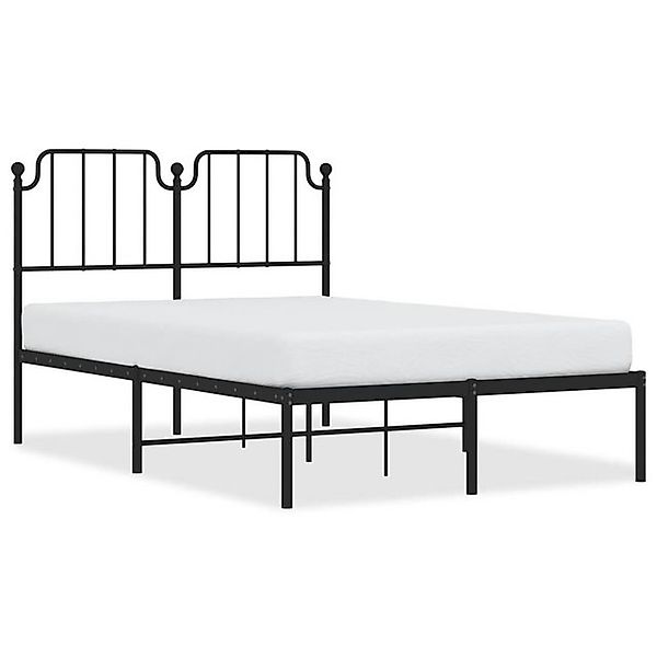vidaXL Bettgestell, Bettrahmen mit Kopfteil Metall Schwarz 120x190 cm günstig online kaufen