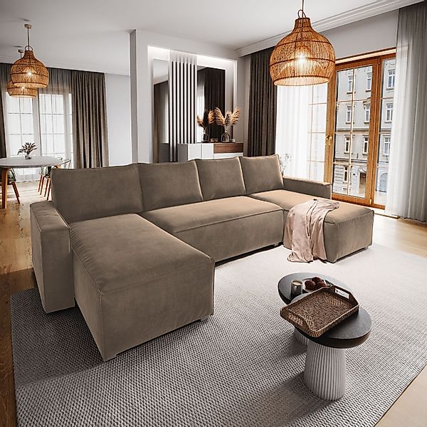 Masseno Ecksofa DENI mit Schlaffunktion U-Form, günstig online kaufen