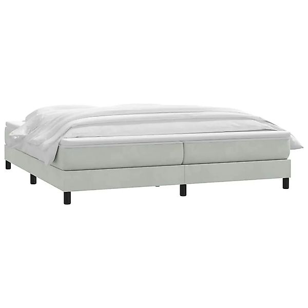 vidaXL Boxspringbett mit Matratze Hellgrau 180x220 cm Samt 3315981 günstig online kaufen