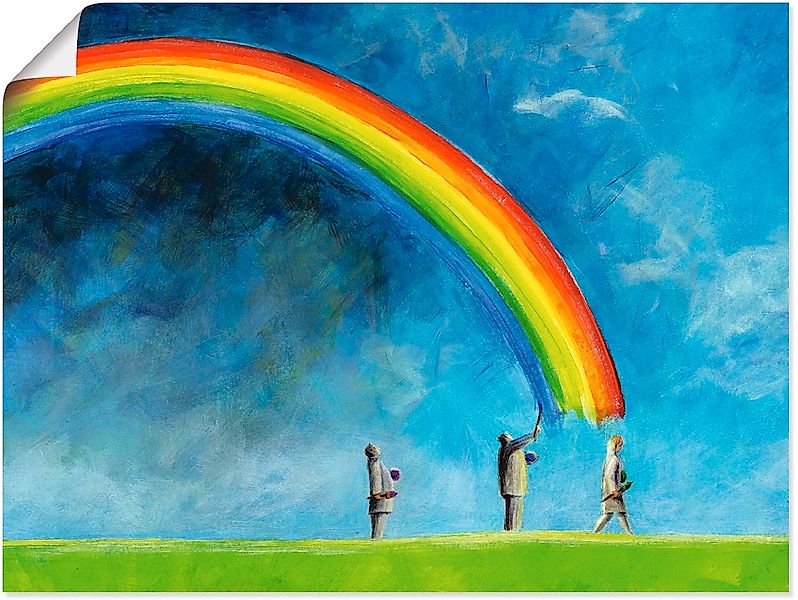 Artland Poster "Regenbogen malen" Gruppen & Familien 1 Stk. tlg. ohne Rahme günstig online kaufen