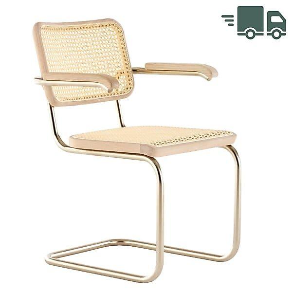 JS. THONET S 64 V NORDIC 04 | Eiche weiß pigmentiert | Stahlrohr-Freischwin günstig online kaufen