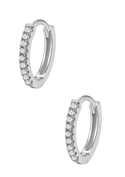 Hey Happiness Paar Creolen 925 Silber Kristalle Klein Mittel Groß, 18K Rosé günstig online kaufen