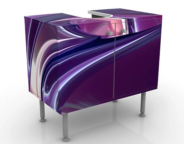Waschbeckenunterschrank Kunstdruck Circles In Purple günstig online kaufen