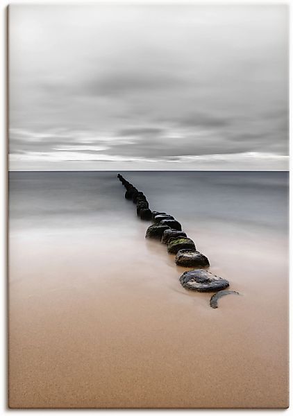 Artland Wandbild "Stille Küste Buhnenreihe am Ostseestrand", Strandbilder, günstig online kaufen