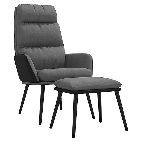 vidaXL Sessel Relaxsessel mit Hocker Hellgrau günstig online kaufen