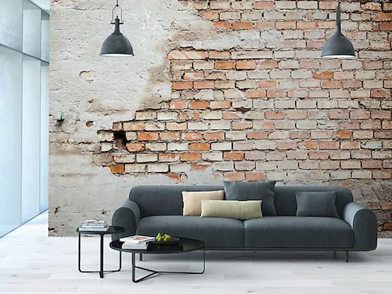 A.S. Création Vliestapete »Fototapete Ziegelwand Beige Weiß Vintage« matt s günstig online kaufen