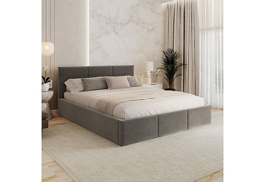 FDM Polsterbett AMBER modern mit Bettkasten MADE IN EU - mit Trinity Velour günstig online kaufen