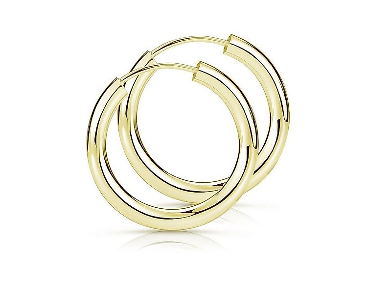 Materia Paar Creolen Damen Gelbgold klassisch Ø20mm SO-82, Sterlingsilber, günstig online kaufen
