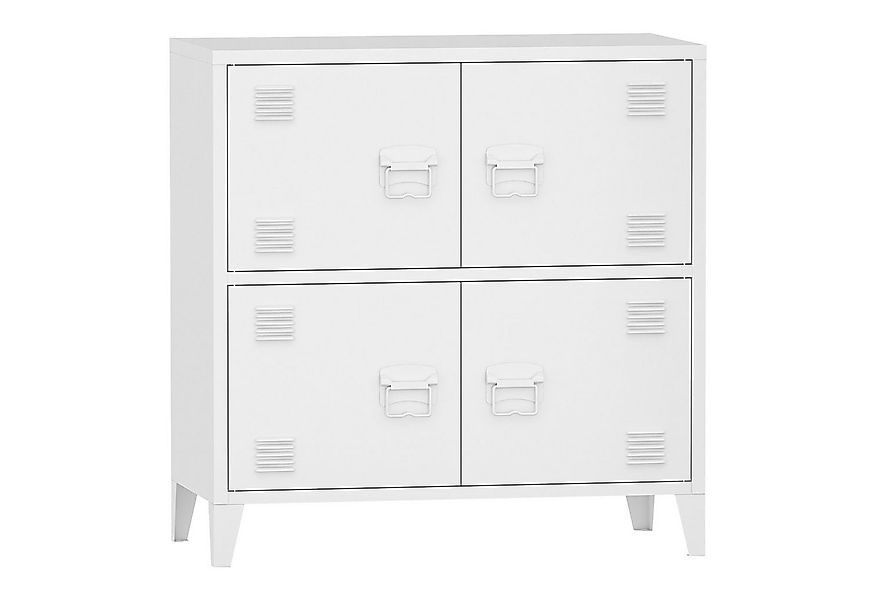 en.casa Mehrzweckschrank »Hamina« Büroschrank mit 4 Türen 80x40x82 cm Weiß günstig online kaufen