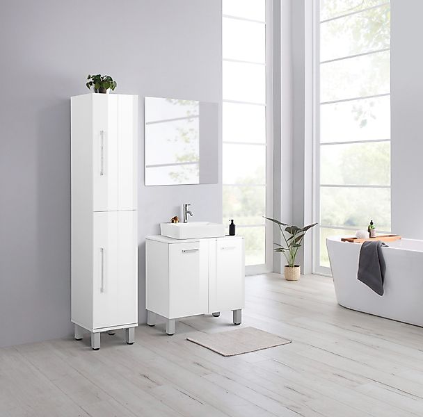 welltime Waschbeckenunterschrank "Florenz,Breite 60cm, 2 Tür, 2 Fächer, mit günstig online kaufen