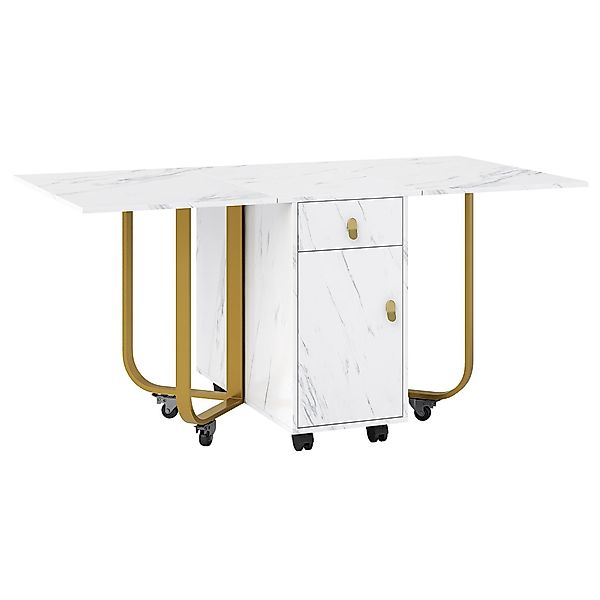 Esstisch, ausziehbar 150cm mit Schubladen und Rollen, vielseitig für die Kü günstig online kaufen