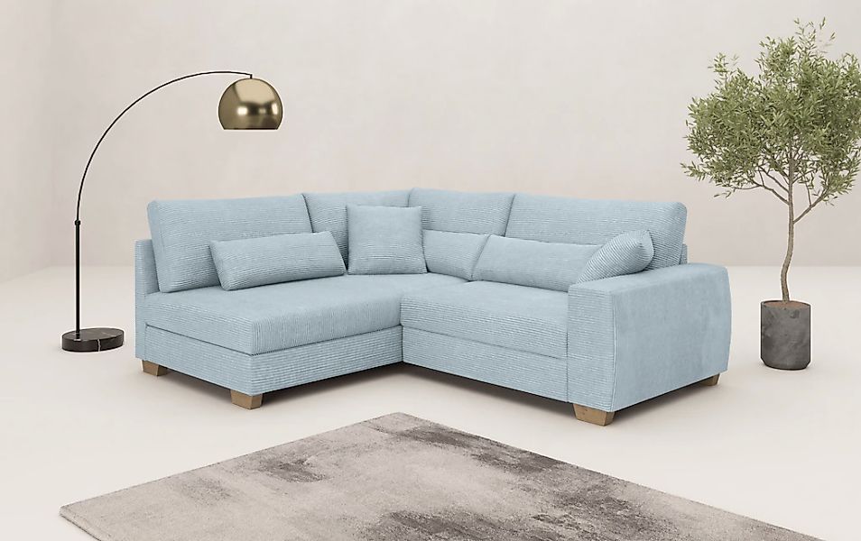Mr. Couch Ecksofa "Hilla L-Form, bis 140 kg belastbar" mit Taschenfederkern günstig online kaufen