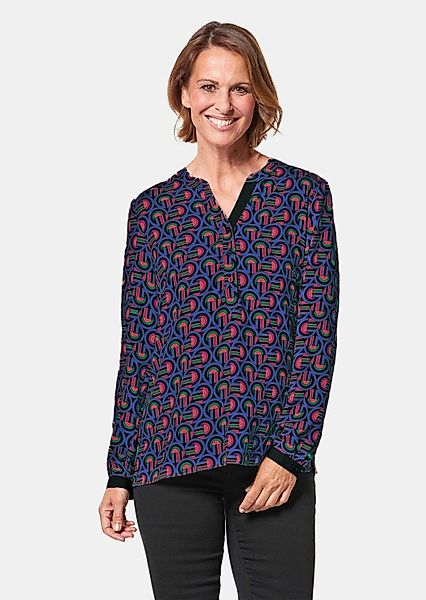 GOLDNER Schlupfbluse Kurzgröße: Moderne Druckbluse in günstig online kaufen