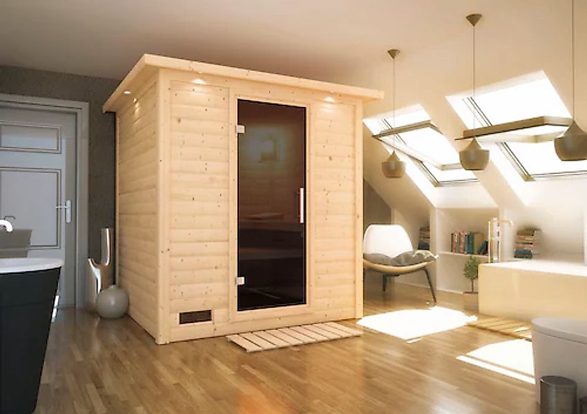 Karibu Sauna »Menja« Set, 9-kW-Ofen mit integrierter Steuerung günstig online kaufen