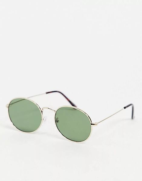 New Look – Ovale Sonnenbrille in Goldfarbton-Goldfarben günstig online kaufen