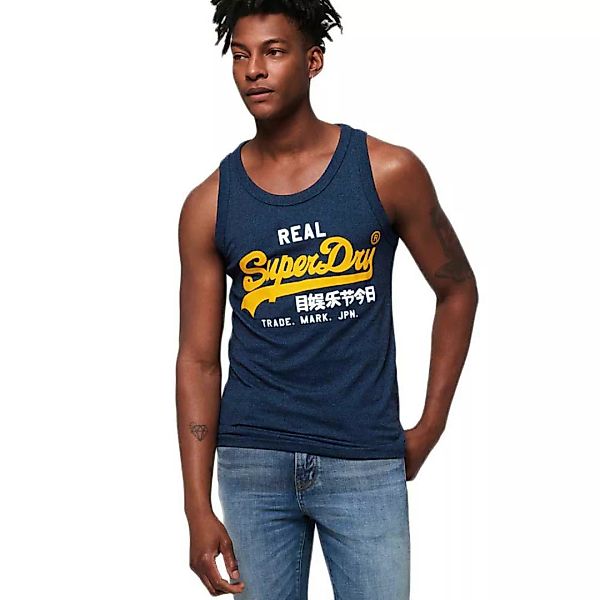 Superdry Vintage Logo Mid Weight Ärmelloses T-shirt S Navy Cobalt Grit günstig online kaufen