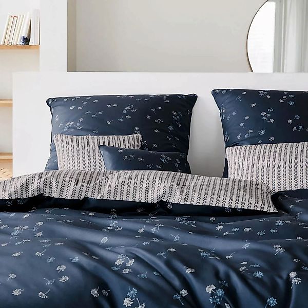 Elegante Bettwäsche Fleurs, Mako-Satin, 2 teilig, günstig online kaufen