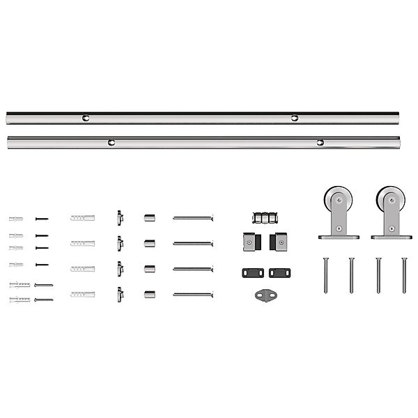 HOMCOM 152CM Schiebetür-Beschlag für Scheunentor, Laufschiene für 76 cm bre günstig online kaufen