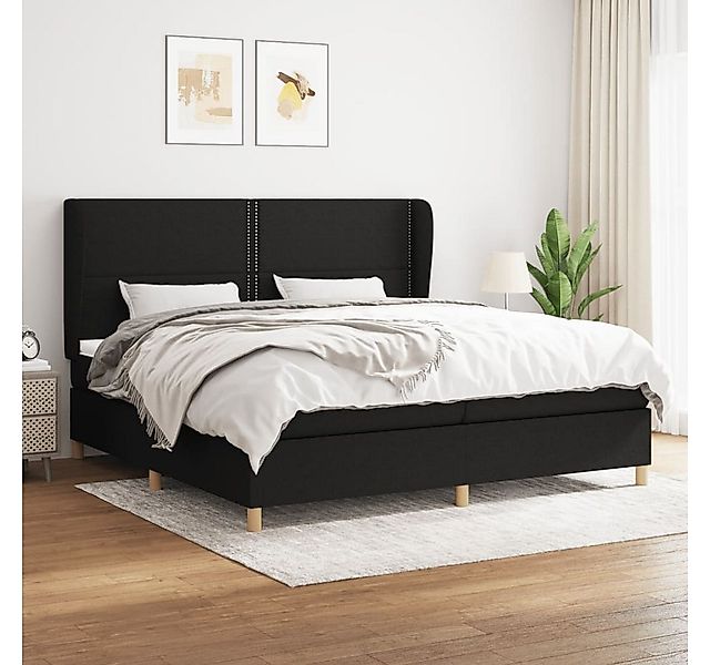 vidaXL Boxspringbett Boxspringbett mit Matratze Schwarz 200x200 cm Stoff Be günstig online kaufen