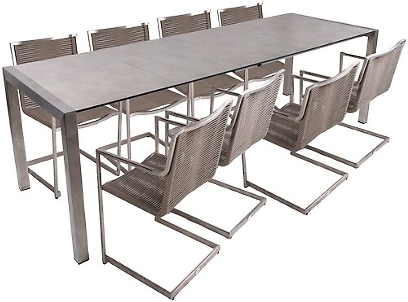 Garden Pleasure Garten-Essgruppe »SIENNA« 9 Stk. tlg. mit ausziehbarem Tisc günstig online kaufen