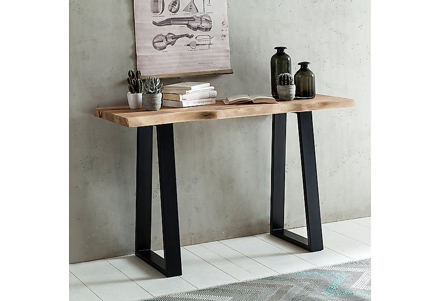FINEBUY Konsolentisch FB44537 Massiver GAYA 120 x 45cm Schreibtisch Baumkan günstig online kaufen