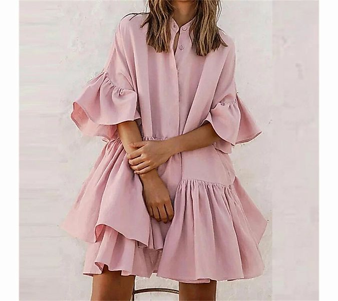 AFAZ New Trading UG Dirndl Atmungsaktives und bequemes zartrosa Kleid Locke günstig online kaufen