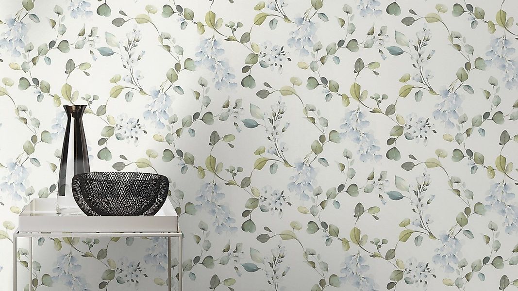 Rasch Papiertapete mit Blüten, glatt, Motiv, günstig online kaufen