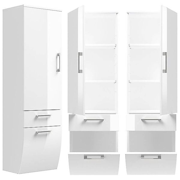 Lomadox Hochschrank RIMAO-100 Hochglanz weiß, B x H x T ca.: 40 x 134,5 x 3 günstig online kaufen