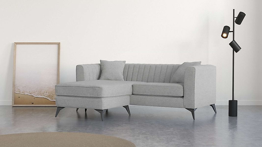 Places of Style Ecksofa "MATTHEW L-Form ideal für kleine Räume, Maße B/T/H: günstig online kaufen