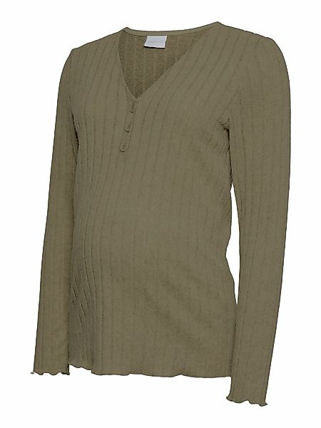 Mamalicious V-Shirt "MLFELIZIA LIA LS JRS TOP 2F NOOS", in Rippenoptik günstig online kaufen