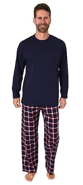 Normann Pyjama Herren Schlafanzug lang, Pyjama mit Flanell-Hose in Karo-Opt günstig online kaufen