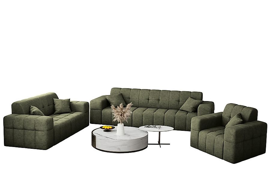Fun Möbel Polstergarnitur Sofaset Designersofa NANCY 3-2-1, (Set, inkl. 5 Z günstig online kaufen