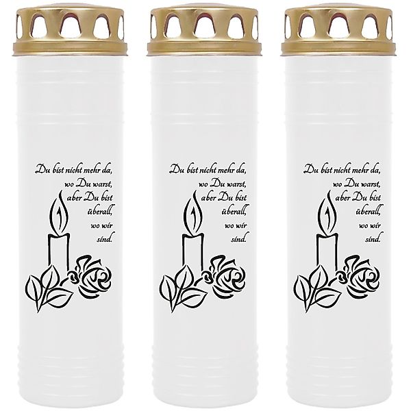 HS Candle Grabkerze GK-03712 (3-tlg), Grabkerze günstig online kaufen