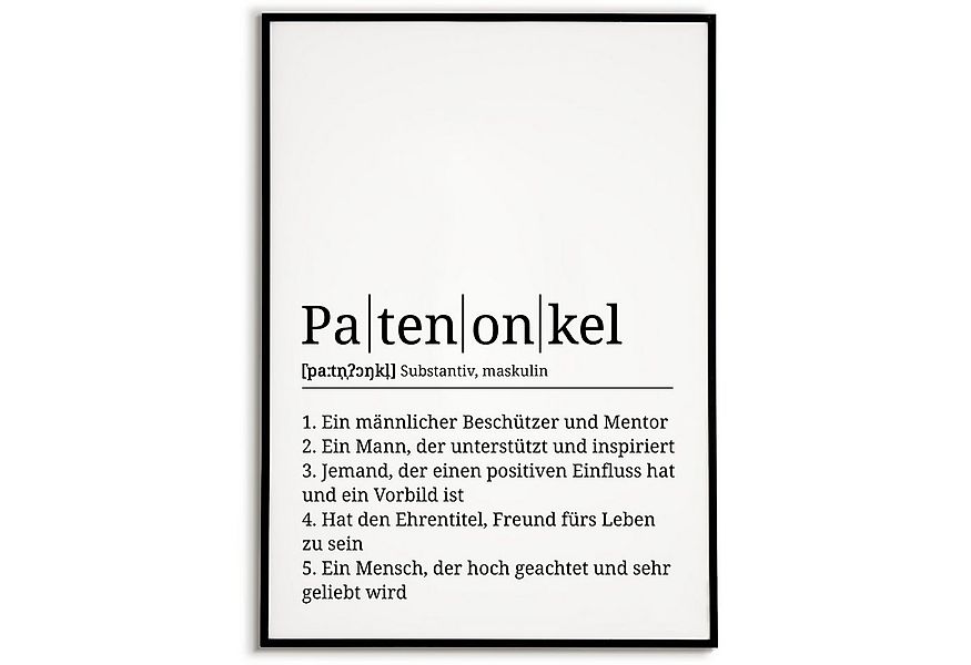 Tigerlino Poster Patenonkel Definition Wandbild Geburtstag Patenonkel Gesch günstig online kaufen