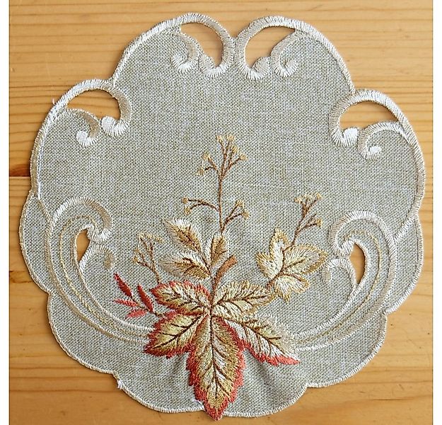 matches21 HOME & HOBBY Tischdecke Deckchen Blätter bunt Herbstlaub Stick Ø günstig online kaufen