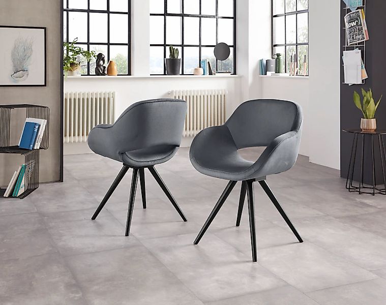 Home affaire Armlehnstuhl "Aurora" (Set) 2 Stk.Gestell aus Massivholz Buche günstig online kaufen