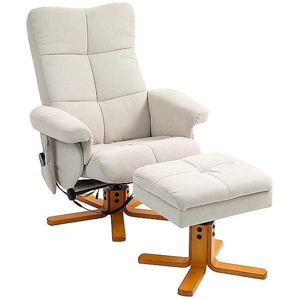 HOMCOM Massagesessel mit Hocker, Seitentasche, Stauraum, günstig online kaufen