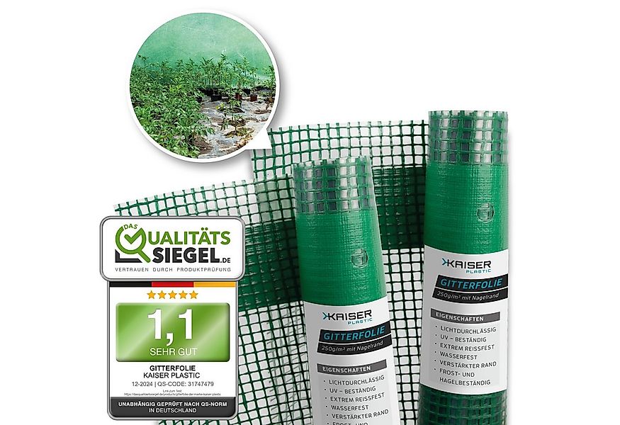 Kaiser plastic Gitterfolie - Gewächshausfolie 1,5 & 2m breite - Gartenfolie günstig online kaufen